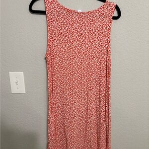 Red Floral Sleeveless Dress